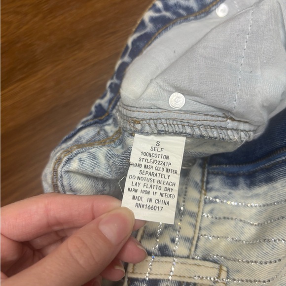 Blue B Rhinestone Striped Shorts NWT - Picture 7 of 9